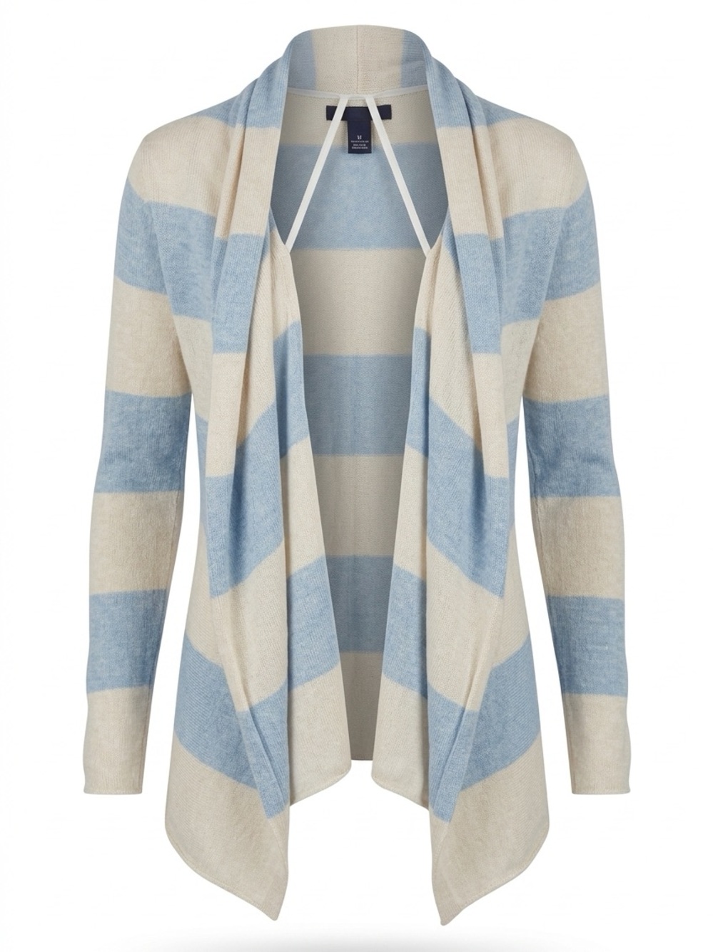 GAP Striped Open-Front Cardigan in Blue and Cream